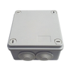 Caja tipo estanca IP55, con 6 entradas, tapa y tornillo de vuelta de 1/4, 100 X 100 X 50 mm, color gris