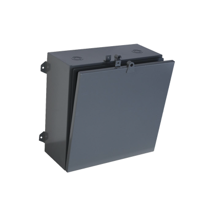 Gabinete Eléctrico de lamina galvanizada de 584 x 584 x 272 mm, auto-extinguible, resistente a polvo, agua y rayos UV, Color Gris (THCGE001)