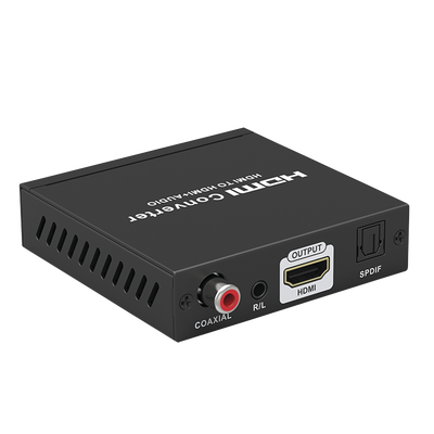 Extractor de Audio de HDMI a HDMI + Audio / Salida de Audio Digital o Análoga / SPDIF / Toslink / Auxiliar 3.5mm (Estéreo) / Salida HDMI solo video / Soporta ARC / HDR / HDCP / Separa el Audio del Contenido HDMI .