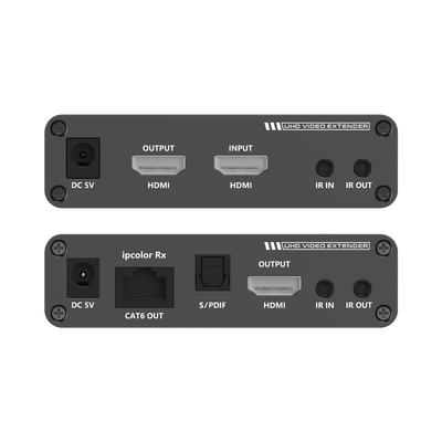 Kit Extensor HDMI hasta 700 metros con Conexión en Cascada / 4K @ 60 Hz/ Cat 6, 6a y 7 / IPCOLOR / CERO LATENCIA / SIN COMPRIMIR / Salida Loop / IR bidireccional / Puerto S/PDIF / Soporta ARC / Soporta 10 TT-676-Rx.