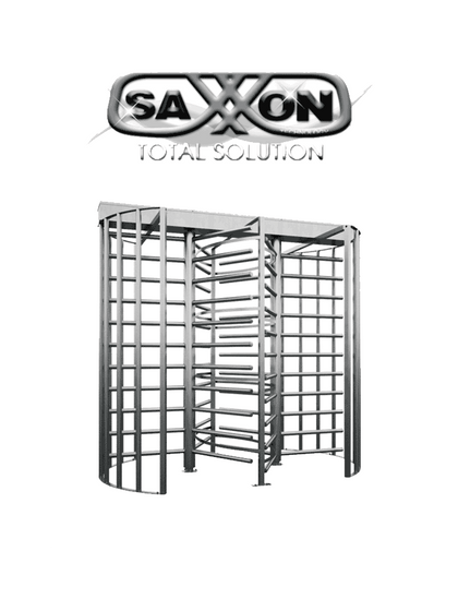 SAXXON D3 - Torniquete Doble Carril / Alto Tráfico / Cuerpo Completo / Bidireccional / Acero Inoxidable IP66 / Uso Exterior e Interior / Compatible con Controles de Acceso / Sobre Pedido T. E. de 2 a 3 Semanas
