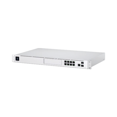 UniFi OS Console: Dream Machine Pro, con 1 puerto WAN Gigabit RJ45, 1 puerto WAN 10G SFP+ / 8 puertos LAN Gigabit RJ-45, y una bahía de HDD 3.5