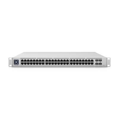UniFi Switch Enterprise administrable capa 3, 48 puertos 2.5GbE RJ45 POE+, 4 puertos 10G SFP+, 720W, con pantalla táctil de 1.3