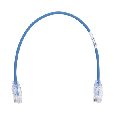 Cable de Parcheo TX6, UTP Cat6, Diámetro Reducido (28AWG), Color Azul, 1ft
