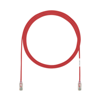 Cable de Parcheo TX6, UTP Cat6, Diámetro Reducido (28AWG), Color Rojo, 3ft