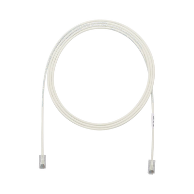 Cable de Parcheo UTP Cat6A, CM/LSZH, Diámetro Reducido (28AWG), Color Blanco Mate, 3ft