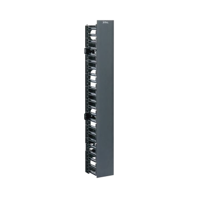 Organizador Vertical NetRunner, Sencillo (Solo Frontal), Para Rack Abierto de 45 Unidades, 4.9in de Ancho, Color Negro