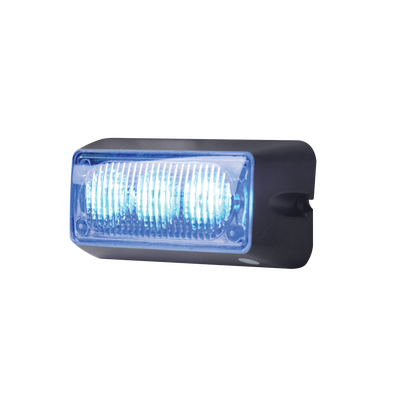 Luz auxiliar brillante con 3 LEDs, color azul, mica transparente