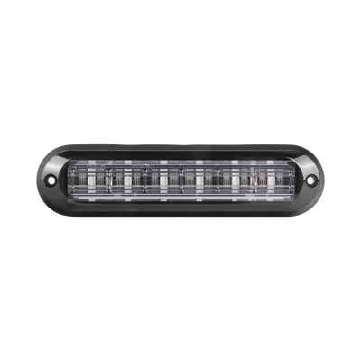 Luz Auxiliar Ultra Brillante IP67 de 6 LEDs, Color Claro, con mica transparente y bisel negro