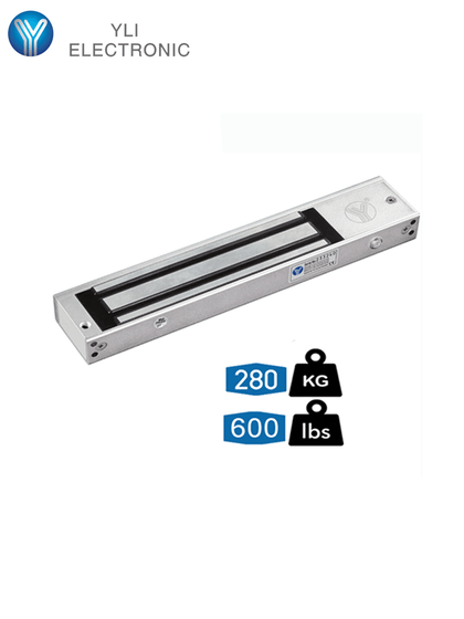 YLI YM280N - Cerradura Magnética para Control de Acceso / Fuerza de Sujeción de 280 Kg (600 Lb) / Para puertas de madera, vidrio y metálicas / Compatible con Soporte YLI MBK280NLC #50%