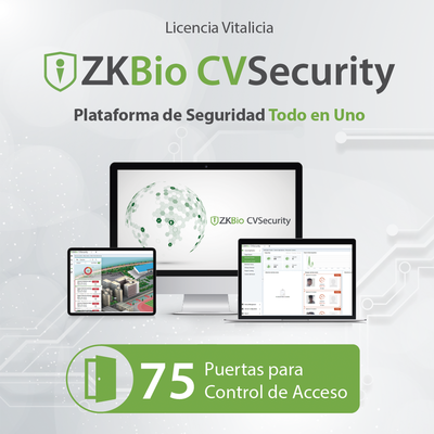 Licencia para ZKBio CVsecurity permite gestionar hasta 75 puertas para control de acceso