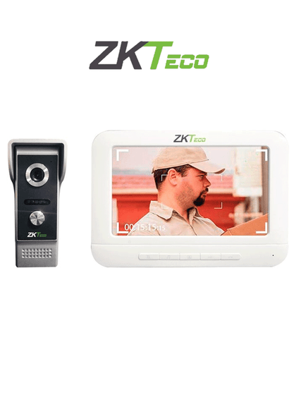 ZKTECO VDP03B3 Kit - Kit de Videoportero Analógico / Monitor de 7 Pulgadas / Frente de Calle con cámara de 1 MP / Angulo de Visión 87° /  Conexión hasta 4 monitores
