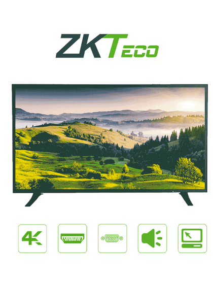 ZKTECO ZD434K-Monitor LED UHD Profesional de 43 pulgadas / Resolución 3840 x 2160 / 2 Entradas de video HDMI y 1 VGA / Altavoces Incorporados / Ángulo de Visión Horizontal 170° /  Soporte VESA / Operación 24/7 /  Incluye Cable HDMI