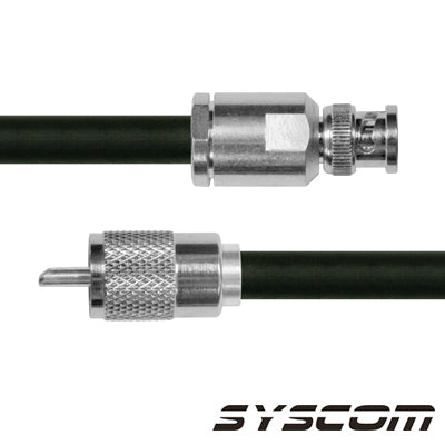 Cable Coaxial RG-214/U de 110 cm, con conectores BNC Macho a UHF Macho (PL-259).