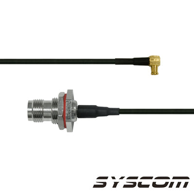 Cable RG-174/U de 30 cm, con Conectores MCX Macho en Angulo Recto a TNC Hembra.