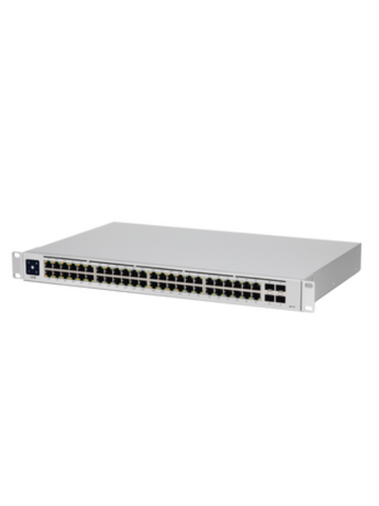 UBIQUITI USW-48 UniFi Switch, Capa 2 de 48 puertos 10/100/1000 Mbps + 4 puertos 1G SFP, pantalla informativa